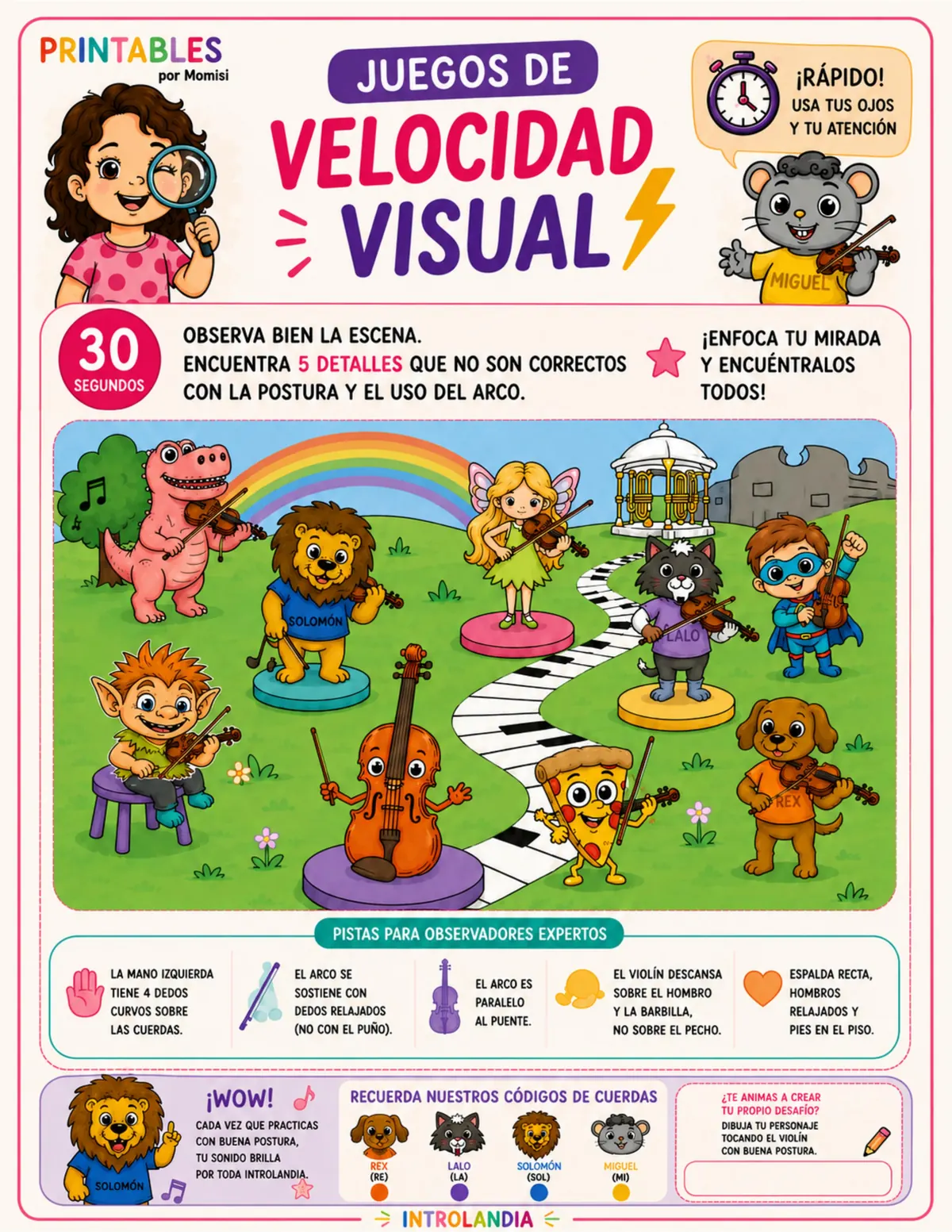 Ejemplo de juego de búsqueda de símbolos musicales