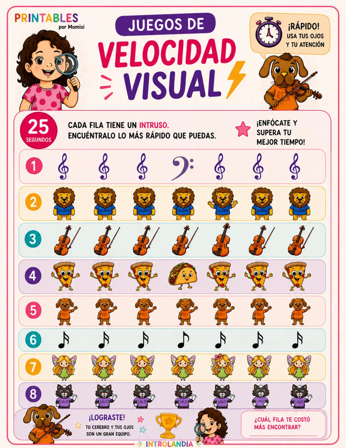 Ejemplo de Juegos de Velocidad Visual
